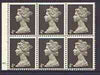 Great Britain 1967-70 Machin 4d sepia (two band) booklet pane of 6 with cyl no N1, reasonable perfs