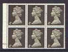 Great Britain 1967-70 Machin 4d sepia (two band) booklet pane of 6 with cyl no N2, reasonable perfs