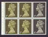 Great Britain 1967-70 Machin 1d/4d sepia se-tenant booklet pane of 6 with trimmed perfs