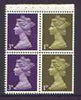 Great Britain 1967-70 Machin 1d/3d se-tenant booklet pane of 4 with 1d at right, average perfs