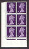 Great Britain 1967-70 Machin 3d (centre band) cylinder block of 6 (Cyl 3 dot) unmounted mint