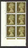 Great Britain 1967-70 Machin 1d cylinder block of 6 (Cyl 4 dot) unmounted mint