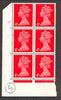 Great Britain 1967-70 Machin 4d vermilion cylinder block of 6 (Cyl 17 dot) unmounted mint