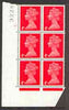 Great Britain 1967-70 Machin 4d vermilion cylinder block of 6 (Cyl 17 no dot) unmounted mint