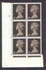 Great Britain 1967-70 Machin 4d sepia (two bands) cylinder block of 6 (Cyl 12 no dot) unmounted mint