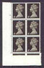 Great Britain 1967-70 Machin 4d sepia (two bands) cylinder block of 6 (Cyl 14 no dot) unmounted mint