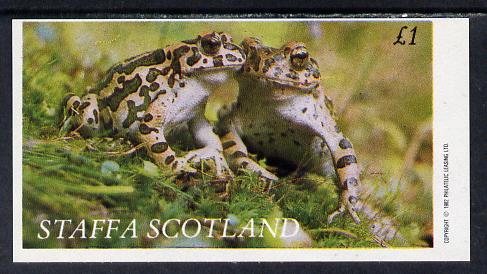 Staffa 1982 Frogs imperf souvenir sheet (£1 value) unmounted mint