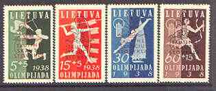 Lithuania 1938 Scouts & Guides National Camp opt on Olympiad Fund set of 4 unmounted mint, SG 424-27