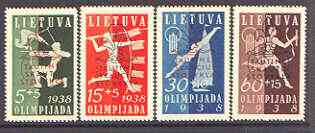 Lithuania 1938 Scouts & Guides National Camp opt on Olympiad Fund set of 4 unmounted mint, SG 424-27