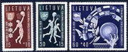 Lithuania 1939 Basketball Championship set of 3 unmounted mint, SG 432-34