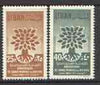 Lebanon 1960 World Refugee Year set of 2 (small format) unmounted mint, SG 648b & c*