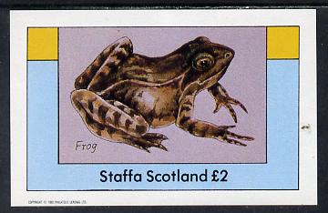 Staffa 1982 Animals (Frog) imperf deluxe sheet (£2 value) unmounted mint