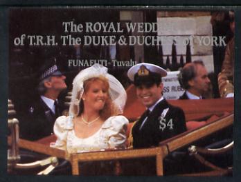 Tuvalu - Funafuti 1986 Royal Wedding (Andrew & Fergie) $4 imperforate m/sheet unmounted mint
