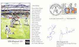 Great Britain 1999 Old England XI (v Lords & Commons XI) illustrated cover with special 'Cricket' cancel, signed by Jim Parks (manager) and Bobby Parks