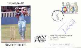 Great Britain 1999 Trevor Ward Benefit illustrated cover with special 'Cricket' cancel, signed by Trevor Ward, from a limited edition of 500