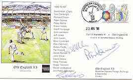 Great Britain 1998 Old England XI (v Earl of Arundel's XI) illustrated cover with special 'Cricket' cancel, signed by David Allen, Pat Pocock and Robin Hobbs
