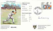 Great Britain 1998 Tom Graveney 50th Anniversary illustrated cover with special 'Cricket' cancel, signed by Tom Graveney