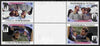 Tuvalu - Nanumaga 1986 Royal Wedding (Andrew & Fergie) $1 perf tete-beche inter-paneau gutter block of 4 (2 se-tenant pairs) overprinted SPECIMEN in silver (Italic caps 26.5 x 3 mm) unmounted mint from Printer's uncut proof sheet