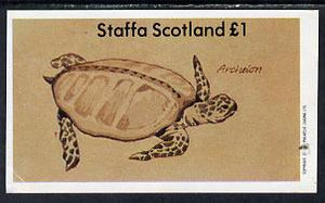 Staffa 1982 Prehistoric Marine Life (Archelon) imperf souvenir sheet (£1 value) unmounted mint