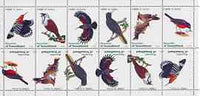 Somaliland 1999 Birds perf sheetlet of 12 values containing 2 sets of 6 arranged tete-beche unmounted mint