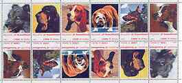 Somaliland 1999 Dogs #1 perf sheetlet of 12 values containing 2 sets of 6 arranged tete-beche unmounted mint