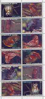 Somaliland 1999 Owls perf sheetlet of 12 values containing 2 sets of 6 arranged tete-beche unmounted mint