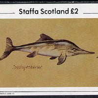 Staffa 1982 Prehistoric Marine Life (Ichthyosaurus) imperf deluxe sheet (£2 value) unmounted mint