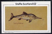 Staffa 1982 Prehistoric Marine Life (Ichthyosaurus) imperf deluxe sheet (£2 value) unmounted mint