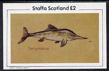 Staffa 1982 Prehistoric Marine Life (Ichthyosaurus) imperf deluxe sheet (£2 value) unmounted mint