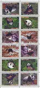 Somaliland 1999 Pandas perf sheetlet of 12 values containing 2 sets of 6 arranged tete-beche unmounted mint