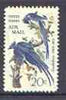 United States 1967 John Audubon Air Mail 20c unmounted mint with blue printing doubled, second 'ghost' impression 7.5mm away, SG A1304var