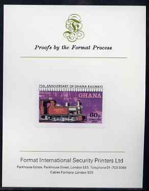 Ghana 1978 Steam Loco 60p (from Railways set) imperf proof mounted on Format International proof card, as SG 870