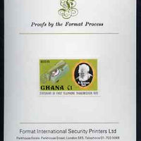 Ghana 1976 Telephone of 1976 & Graham Bell C1 (from Telephone Centenary set) imperf proof mounted on Format International proof card, as SG 794