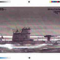 Bhutan 1989 International Maritime Organisation - Intermediate stage computer-generated essay #1 (as submitted for approval) for 25nu m/sheet (U boat submarine) 185 x 130 mm very similar to issued design plus marginal markings, ex……Details Below