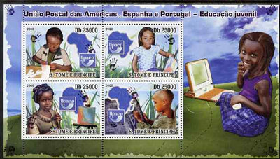 St Thomas & Prince Islands 2009 UPAEP - Education of Children perf sheetlet containing 4 values unmounted mint