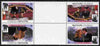 Tuvalu - Vaitupu 1986 Royal Wedding (Andrew & Fergie) $1 perf tete-beche inter-paneau gutter block of 4 (2 se-tenant pairs) overprinted SPECIMEN in silver (Italic caps 26.5 x 3 mm) unmounted mint from Printer's uncut proof sheet
