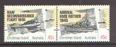 Christmas Island 1995 50th Anniversary of end of World War II se-tenant set of 2 unmounted mint, SG 407a
