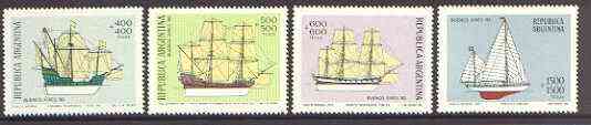 Argentine Republic 1979 Buenos Aries 80 Stamp Exhibition (Ships) set of 4 unmounted mint, SG 1646-49 (sheetlets containing blocks of 4 available - price x 4)