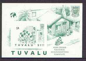 Tuvalu 1988 Red Cross imperf m/sheet with red omitted, SG MS 522