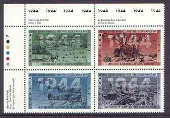 Canada 1994 50th Anniversary of Second World War (6th series - 1944) se-tenant block of 4 unmounted mint, SG 1621a