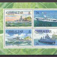 Gibraltar 1993 Warships of Second World War #1 perf m/sheet containing set of 4 unmounted mint, SG MS 694
