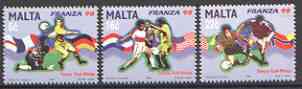 Malta 1998 Football World Cup Championships set of 3 unmounted mint, SG 1081-83