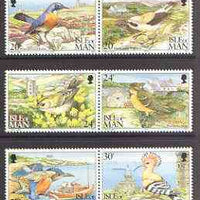 Isle of Man 1994 Calf of Man Bird Observatory set of 6 (3 se-tenant pairs) unmounted mint SG 583-88