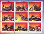 Mordovia Republic 1999 Motorcycles perf sheetlet containing set of 9 values unmounted mint