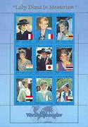 Somalia 1998 Princess Diana Memoriam (World Ambassador) perf sheetlet containing set of 9 values unmounted mint