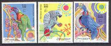 Somalia 1999 Parrots #01 perf set of 3 unmounted mint*