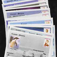 Rumania 1998 Centenary of 'Belgica' Antarctic Expedition complete set of 20 illustrated postal stationery cards, each showing a Polar Explorer, unused and pristine