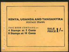 Kenya, Uganda & Tanganyika 1954 1s booklet complete containing panes of 5c (Dam) & 10c (Giraffe) SG SB6