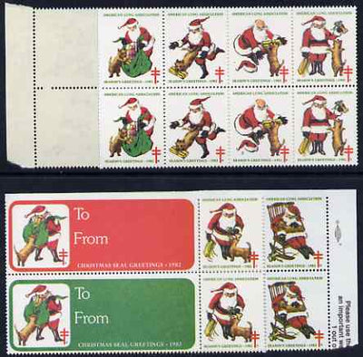 Cinderella - United States 1982 Christmas Lung Association Seals se-tenant strip of 14 (2 large & 12 small labels)