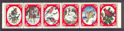 Cinderella - United States 1979 Christmas Seals from the National Wildslife Federation se-tenant strip of 6 (Birds & Animals)